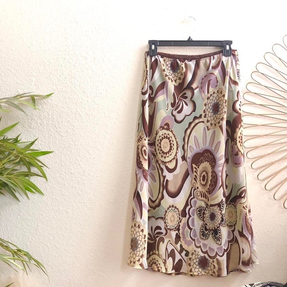 connected apparel Dresses & Skirts - 90s Y2K Fairycore Whimsical Coquette Cottagecore Floral Maxi Flowy Skirt Lace